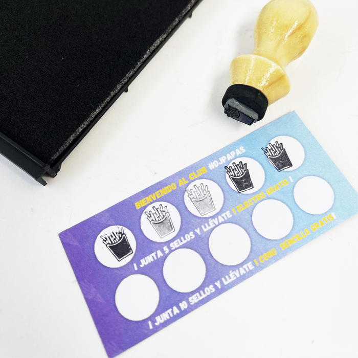 Sello para tarjetas cliente frecuente 1 x 1 cm