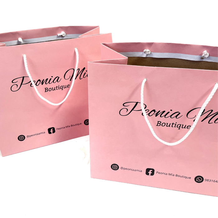 Bolsa de papel rosa grande personalizada