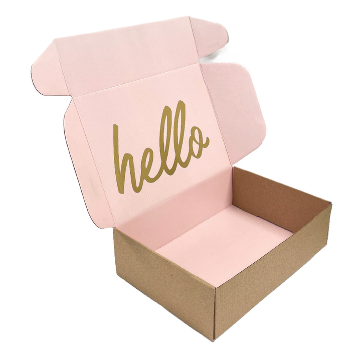 Caja cartón hello rosa
