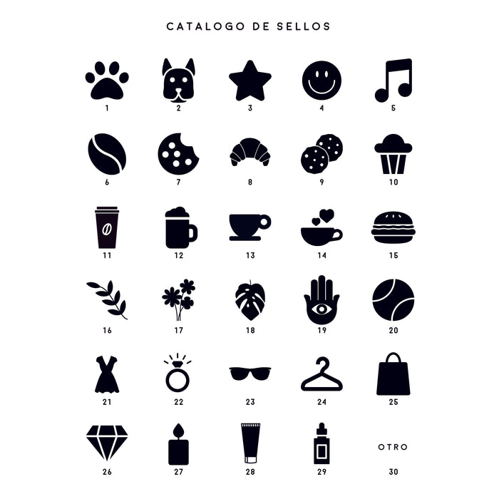 Sello para tarjetas cliente frecuente 1 x 1 cm