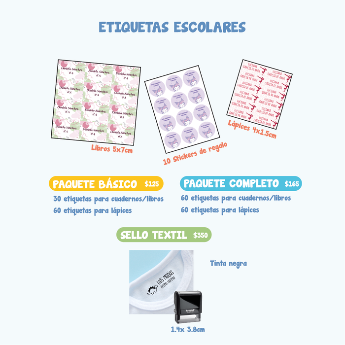 Etiquetas escolares