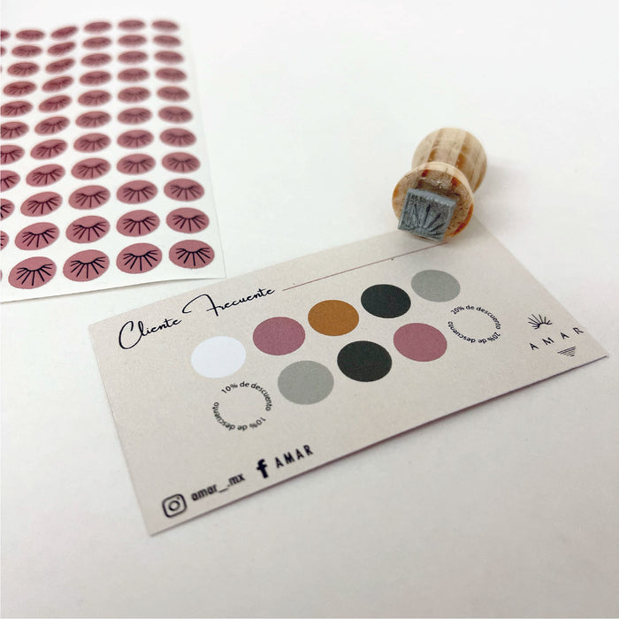 Kit de tarjetas de cliente frecuente con tu logo o diseño.  Tarjetas de cliente frecuente con sello. Tarjetas de fidelidad. Tarjetas de lealtad. Mint Pages