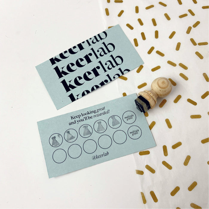 Kit de tarjetas de cliente frecuente con tu logo o diseño.  Tarjetas de cliente frecuente con sello. Tarjetas de fidelidad. Tarjetas de lealtad. Mint Pages