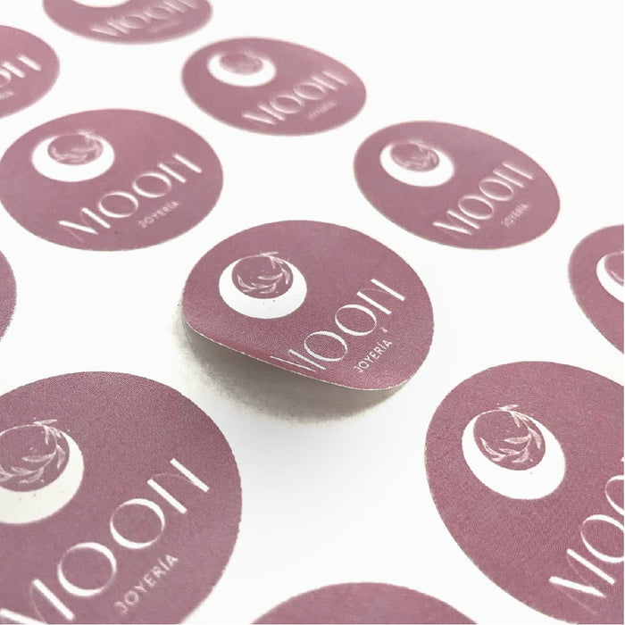 Stickers personalizados con tu logo o diseño. Pegatinas personalizadas. Etiquetas adhesivas. Calcomanias personalizadas. Mint Pages