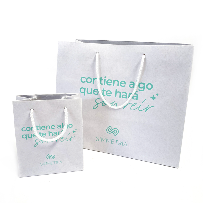 Bolsa de papel blanca chica 11.5x14x6cm