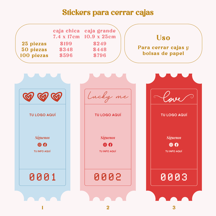 Stickers Para Cerrar Cajas San Valentín