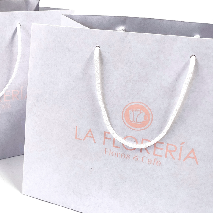 Bolsa de papel blanca grande personalizada