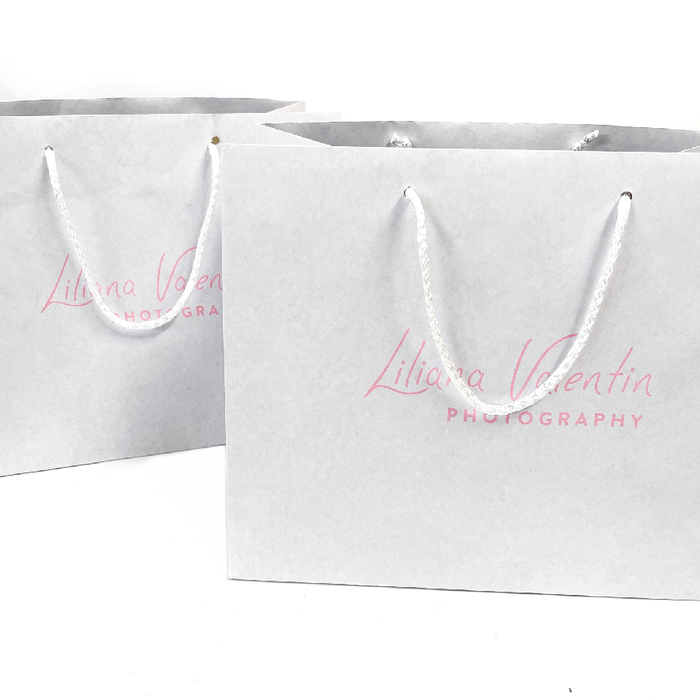 Bolsa de papel blanca grande personalizada