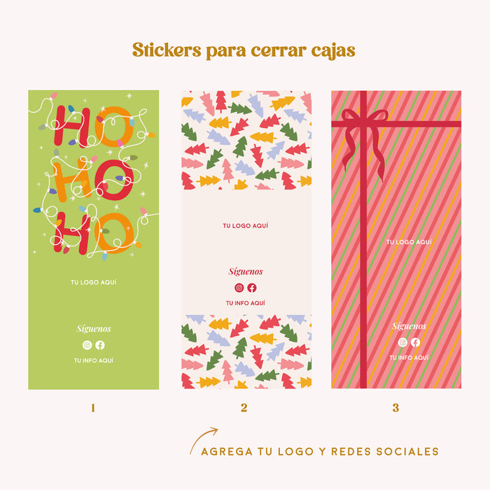 Stickers Para Cerrar Cajas Navidad