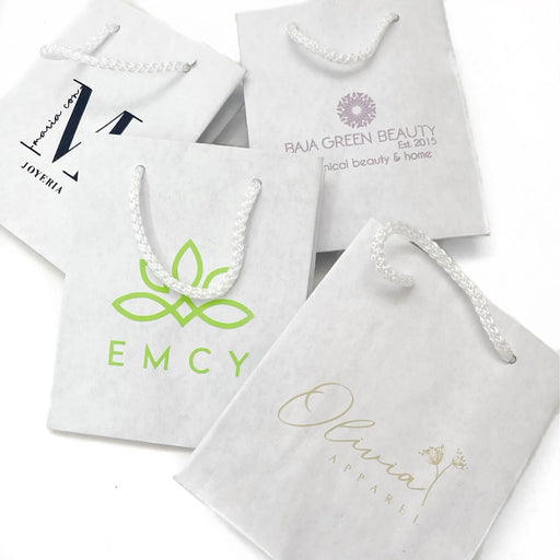 Bolsas de papel chicas personalizadas con tu logo o diseño. Bolsas de papel. Bolsas de papel chicas. Mint Pages