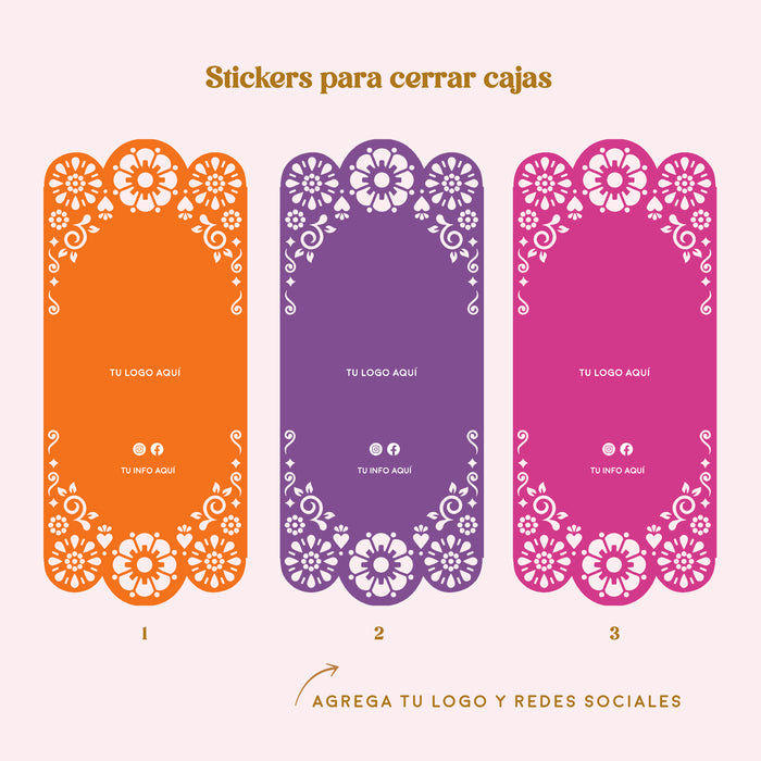 Stickers Para Cerrar Cajas Día de Muertos