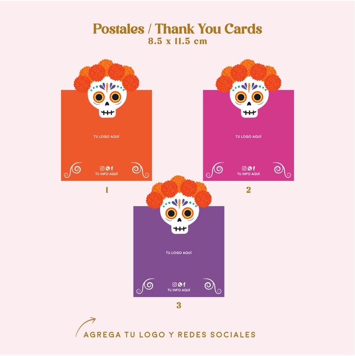 Thank you cards / Postales de Día de Muertos