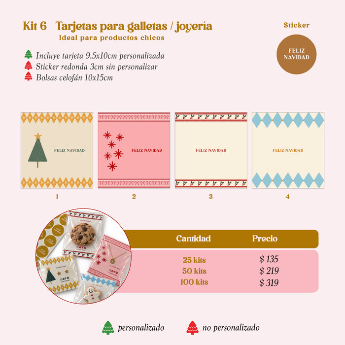 KIT 6 Tarjetas + Bolsa Celofán + Sticker
