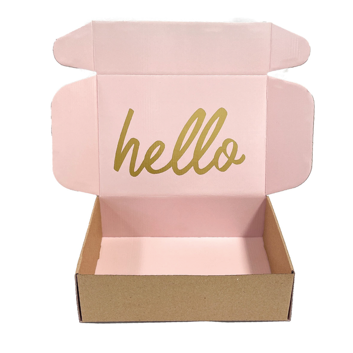 Caja cartón hello rosa