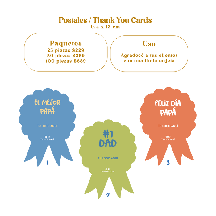 Thank you cards / Postales Papá