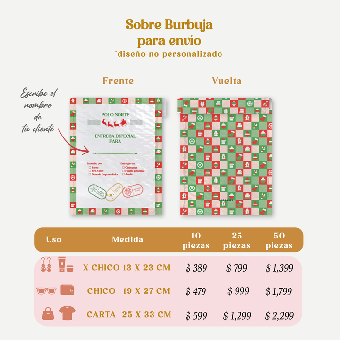 Sobres Burbuja Navidad