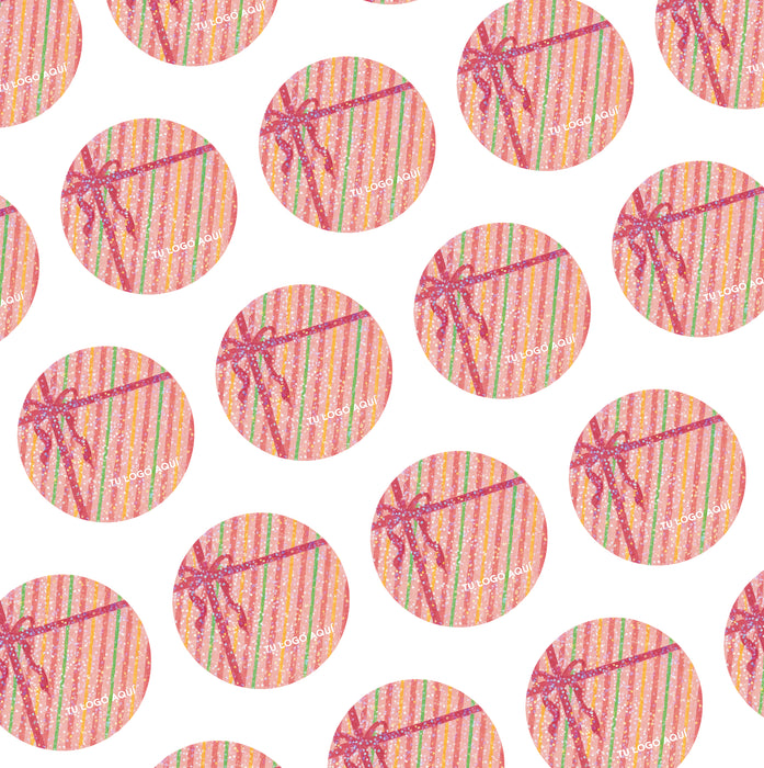 Stickers 5cm Glitter Navidad