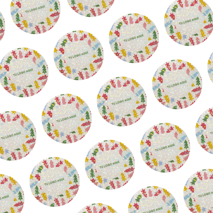 Stickers 5cm Glitter Navidad