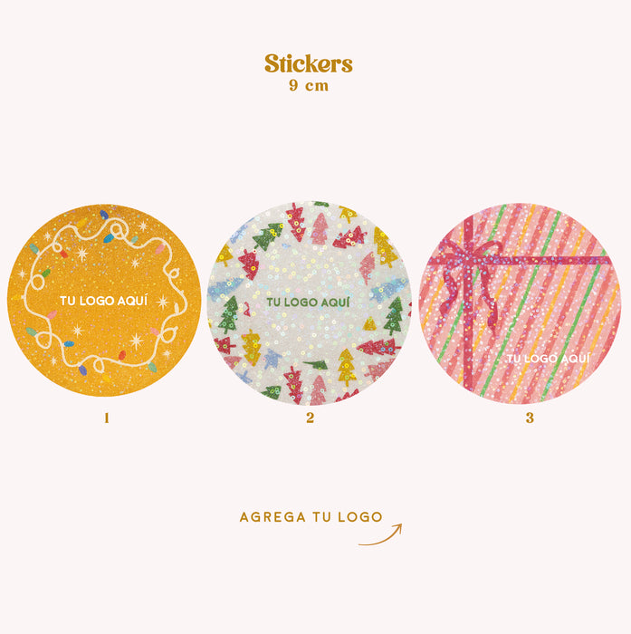 Stickers 9cm Glitter Navidad