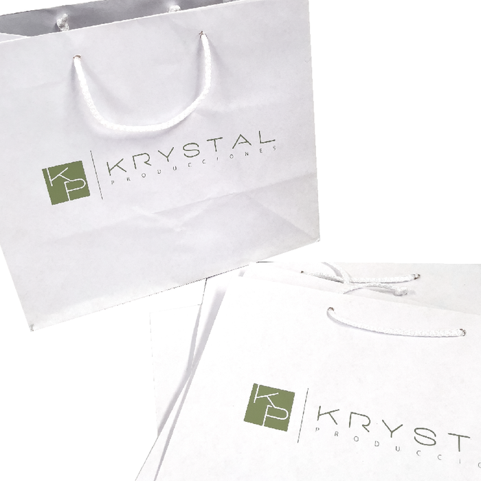 Bolsa de papel blanca grande personalizada