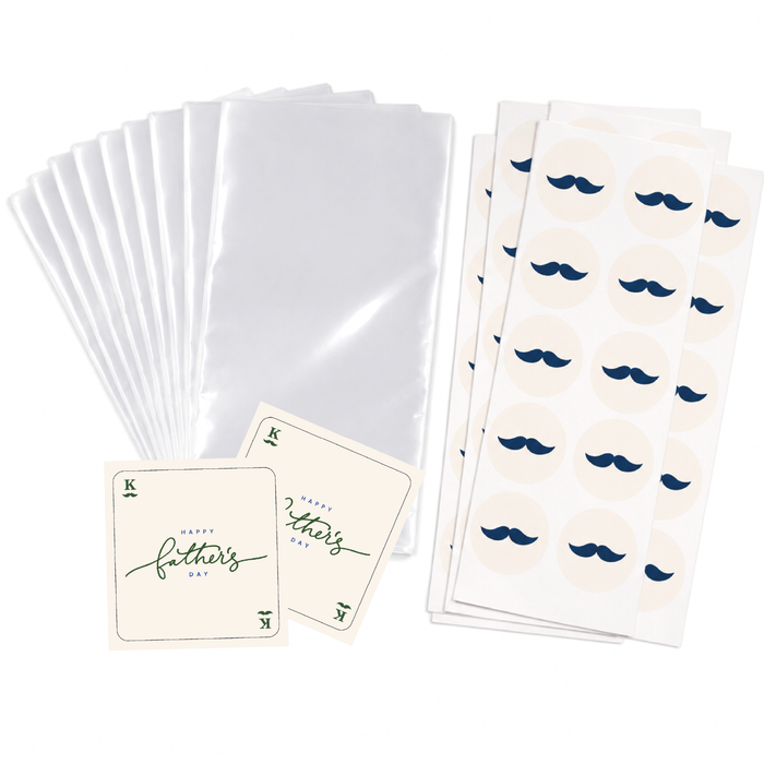 KIT 6 Tarjetas + Bolsa Celofán + Sticker Papá