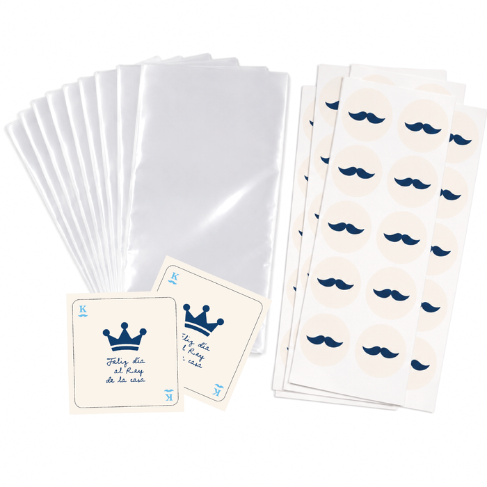 KIT 6 Tarjetas + Bolsa Celofán + Sticker Papá