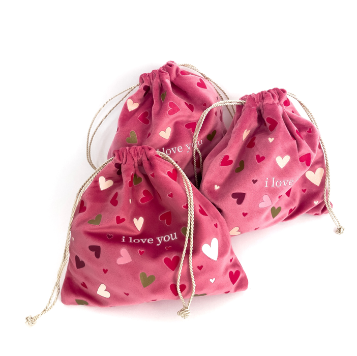 Bolsa terciopelo I Love You