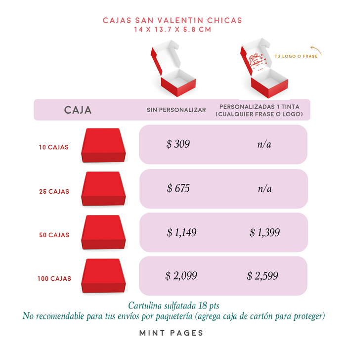 Cajas Chicas San Valentín