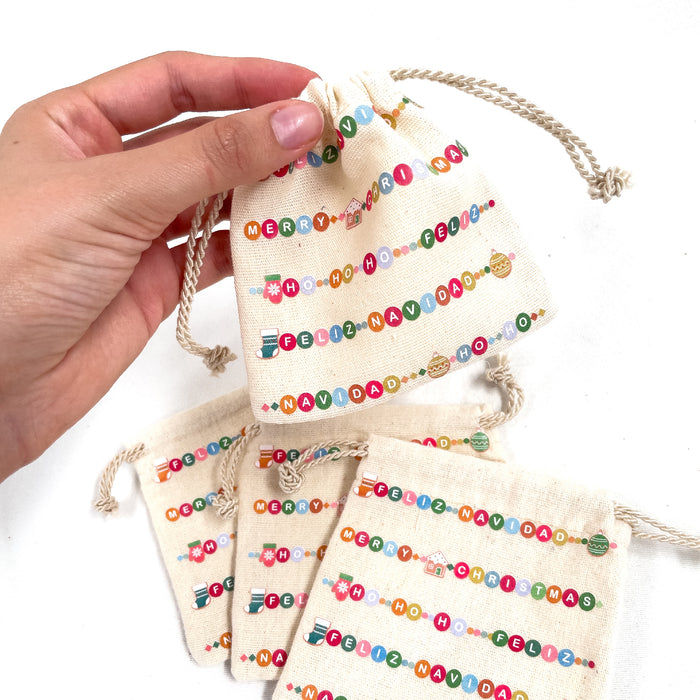10 bolsas Navidad Manta