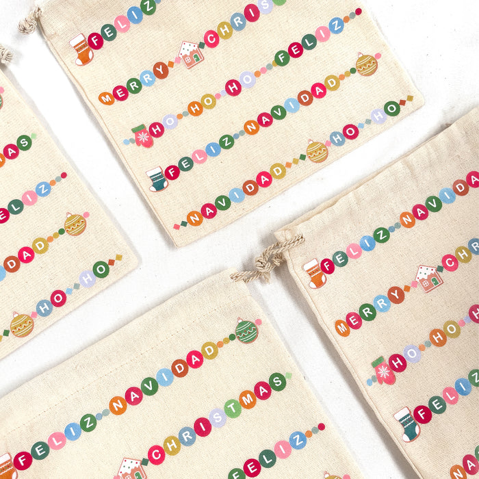 10 bolsas Navidad Manta
