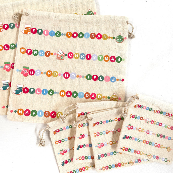 10 bolsas Navidad Manta