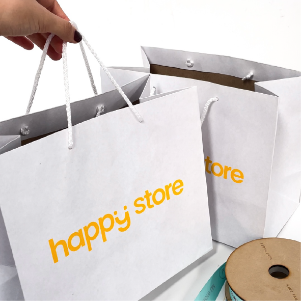 Bolsas de papel granes personalizadas con tu logo o diseño. Bolsas de papel. Bolsas de papel grandes. Mint Pages