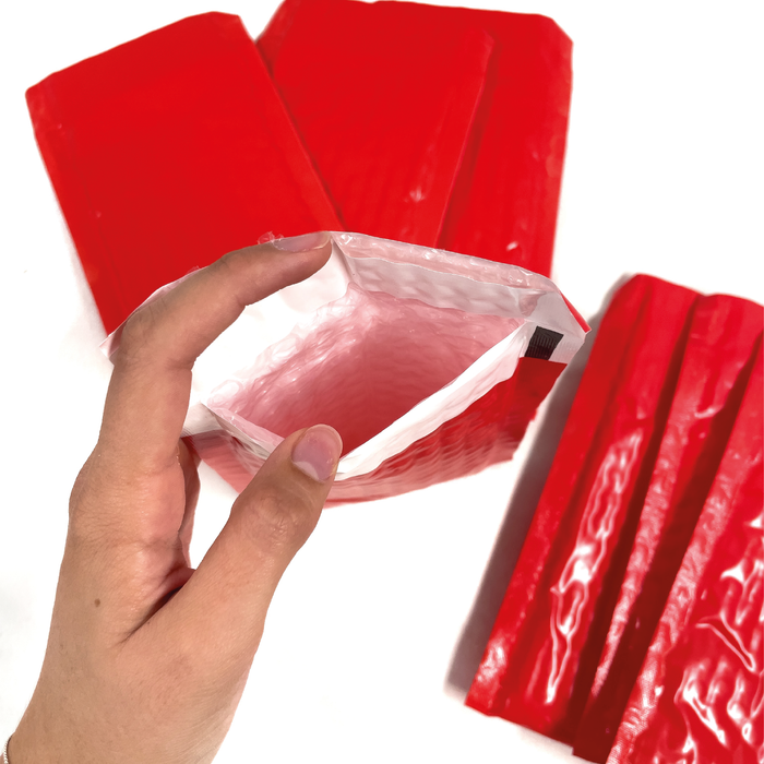 10 Sobres Burbuja Rojos Mini